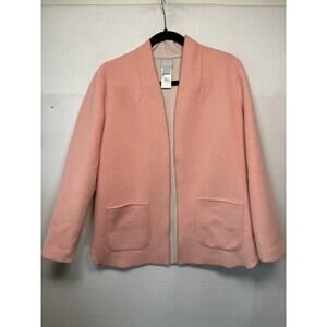 Chico's Wool Blend Reversible Jacket, Pink/Cream, Size 1 (Medium)
